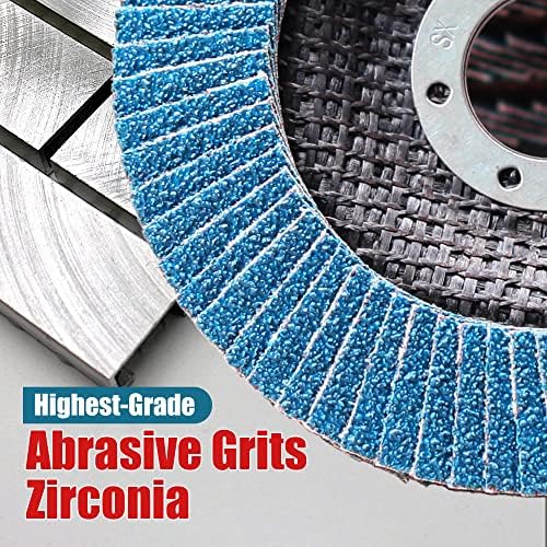 EZARC Flap Discs 80 Grit, 4 1/2 x 7/8-Inch Flap Sanding Disc, Type 29 Zirconia Grinding Wheel for Stainless Steel, Sheet Metal (20 Pack)