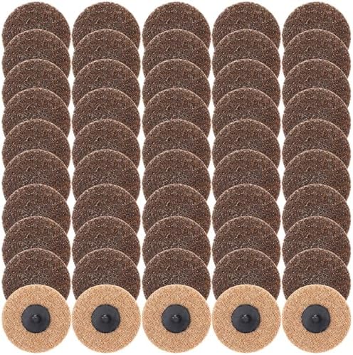 50 Pcs 2 Inch Sanding Discs Khaki Quick Change Sanding Discs Nylon Surface Conditioning Grinder Wheels for Angle Grinder, Stock and Rust Removal, Grinding, Deburring