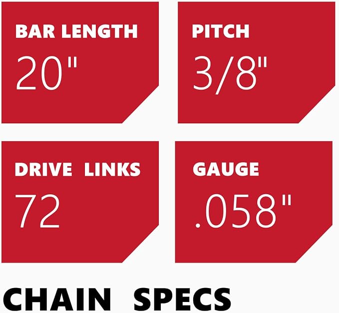 KAKEI 20 Inch Chainsaw Chain 3/8" Pitch .058" Gauge 72 Drive Links Fits Husqvarna 555, 562XP, 365/565, 372XP/ 572XP, 576XP, 390XP, 395XP, 3120XP (3 Chains) - Full Chisel