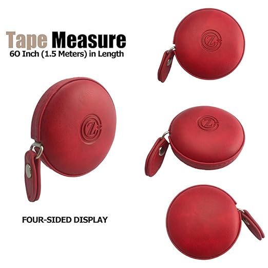 Sewing Tape Measure, Medical Body Cloth Tailor Craft Dieting Measuring Tape, 79 Inch/2 M Dual Sided Retractable Ruler with Push Button Round(1 Pack, Red)