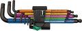 Wera 05022089001 950 SPKL/9 SM MULTICOLOUR LONG ARM HEX KEY SET *SOLD IN PACK QTY OF 5. (USE 05073593001 FOR INDIVIDUALLY PACKAGED VERSION) | 950/9 Hex-Plus Multicolor L-Key Set with Ball End & Storage Clip