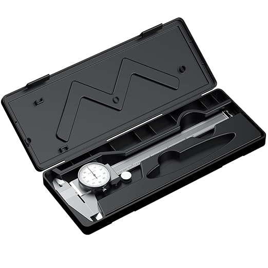 HDLNKAK Dial Caliper Shockproof Dial Caliper Precision Caliper with Watch 0-6" Range, 0.001” Resolution 6 Inch with 0.001" Precision Calipers 4-Way Measurement with Plastic Case