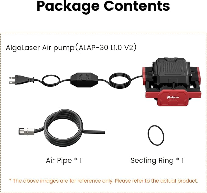 AlgoLaser Air Assist for Laser Engraver – Air Assist Pump Kit with Adjustable 30L/Min Airflow, Remove Smoke & Dust, Protect Laser Lens, Reduce Surface Temperature, Low Noise for Laser Engraving