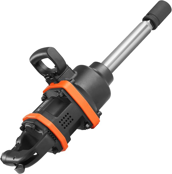 VEVOR 1 Inch Air Impact Wrench Up to 3160 ft-lbs High Reverse Torque Output | Pneumatic Impact Gun with 8 Inch Extended Anvil & Carrying Case, for Heavy Duty Repairs and Maintenance