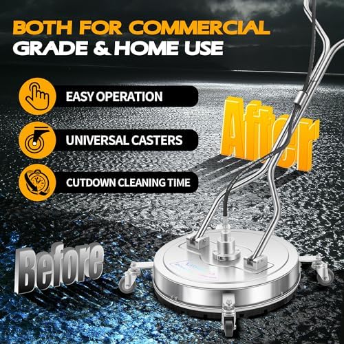 LidoDola 20'' Pressure Washer Surface Cleaner, Power Washer Accessory