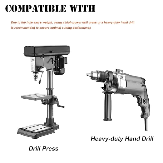 10 Inch Hole Saw with Arbor for Metal Wood Plastic, 10 in Bi-Metal Hole Cutter for Different Project with Smooth and Flat Drilling Edge, Fast Chip Removal, Lighter and Portable