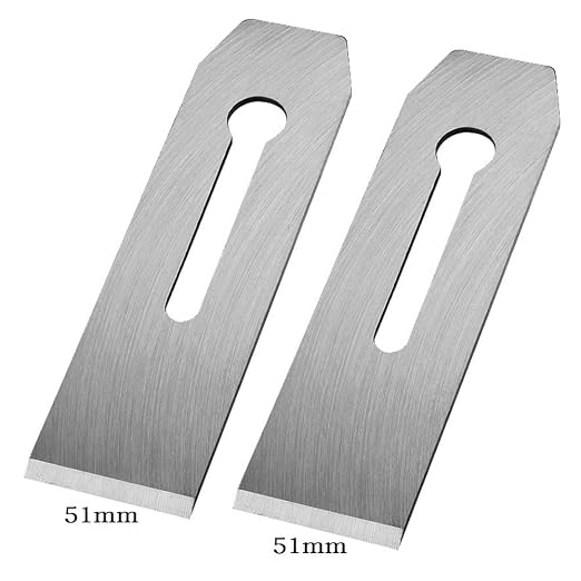 10 Pack Bench Hand Plane Blade Replacement Woodwork Planer Cutter Wide Iron Blades Steel Carpentry Edge Trimming Saw for Woodworking Tool (10 Pack 51mm)