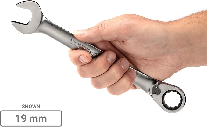 TEKTON Reversible Ratcheting Combination Wrench Set, 19-Piece | WRC94003 | (6 - 24 mm), 12-Point, Satin Chrome Finish