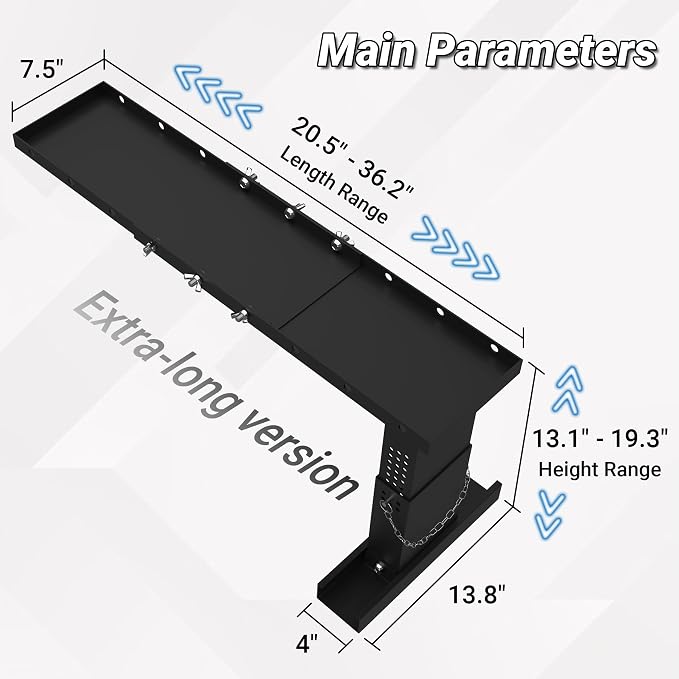 Ladder Extender Extra-Long, Heavy Duty Ladder Leveler | 400LBS Weight Capacity | 20.5" - 36.2" Adjustable Length & 13.1”-19.3” Height Range, Fit for Single Ladders & Extension Ladders