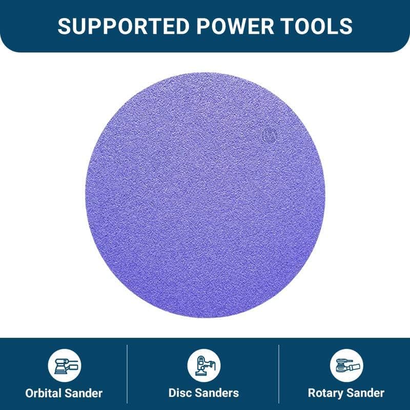 Benchmark Abrasives 6 Inch Sanding Discs Hook and Loop Ceramic No Holes Adhesive Sandpaper for Surface Blending, Automotive Metals Fiberglass - Orbital Sander Sandpaper (50 Discs), 1200 Grit