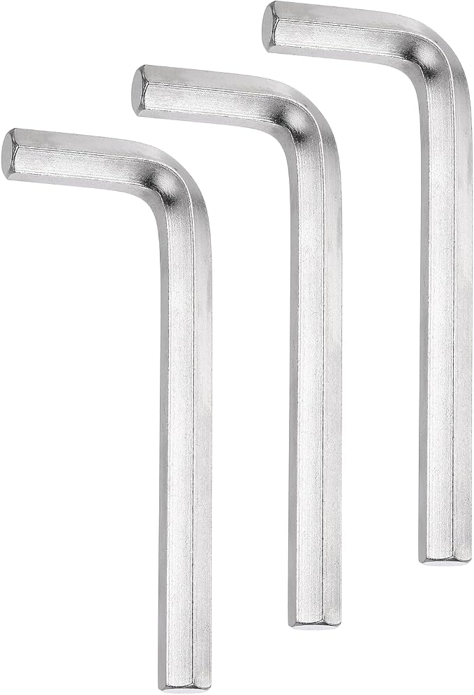 HARFINGTON 3pcs Hex Key Wrench 12mm Cr-V Steel L-Shape Hexagon Metric Wrenches Repairing Tool for Home DIY Bike Motorcycle Repair, Silver