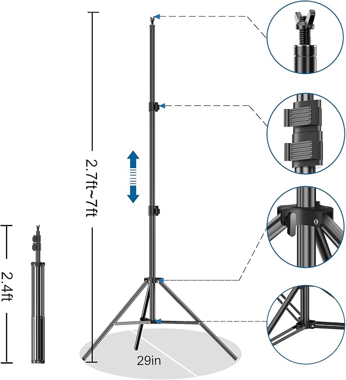 FUDESY Backdrop Stand Kit, 7x10ft Adjustable Photography Background Stand