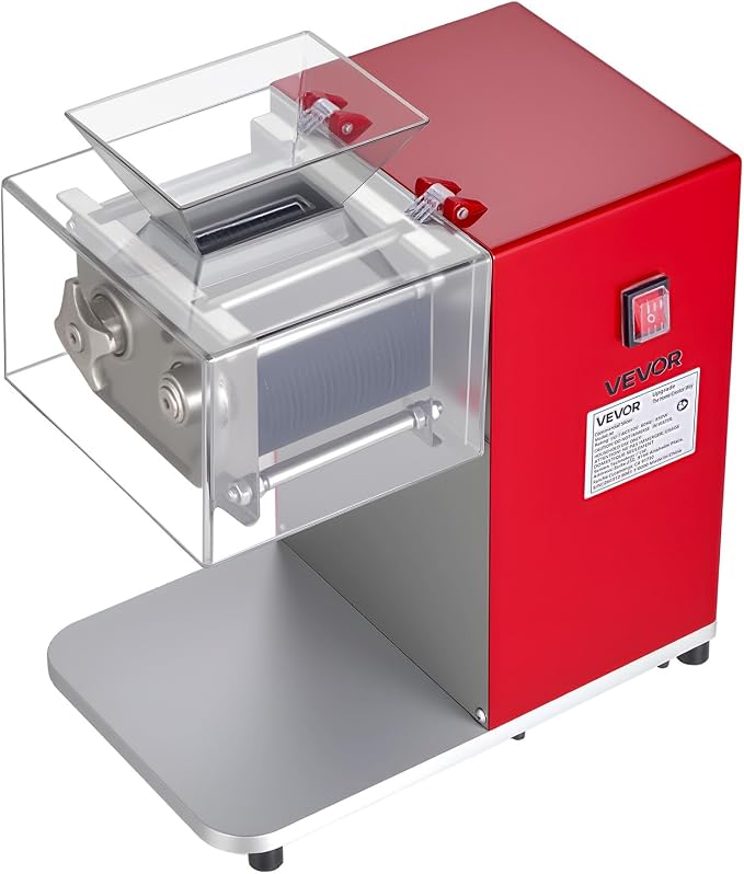 VEVOR Meat Cutting Machine, 850W Commercial Slicer, 3.5mm Heavy Duty Stainless Steel Blade Shredder for Boneless Meat Soft Vegetables, Electric Food Slicers for Kitchen Restaurant Supermarket