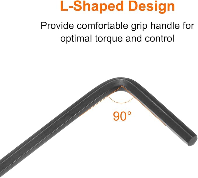 HARFINGTON 10pcs Hex Key Wrench 5/64" L-Shape Hexagon SAE Wrenches Chrome Vanadium Steel Repairing Tool for Home Repair, Black