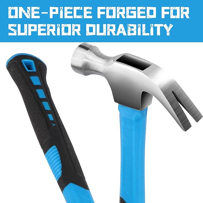 Claw Hammer with Comfort Grip Framing Hammer with Smooth Head Stubby Hammer 13 oz Claw Hammers Stainless Steel Hammers Tools Perfect for Household Projects Garage