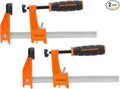 Jorgensen 6-Inch Bar Clamp Set, Medium Duty Steel Bar Clamps for Woodworking, Wood Clamps with 600 lbs Load Limit, 2-Pack