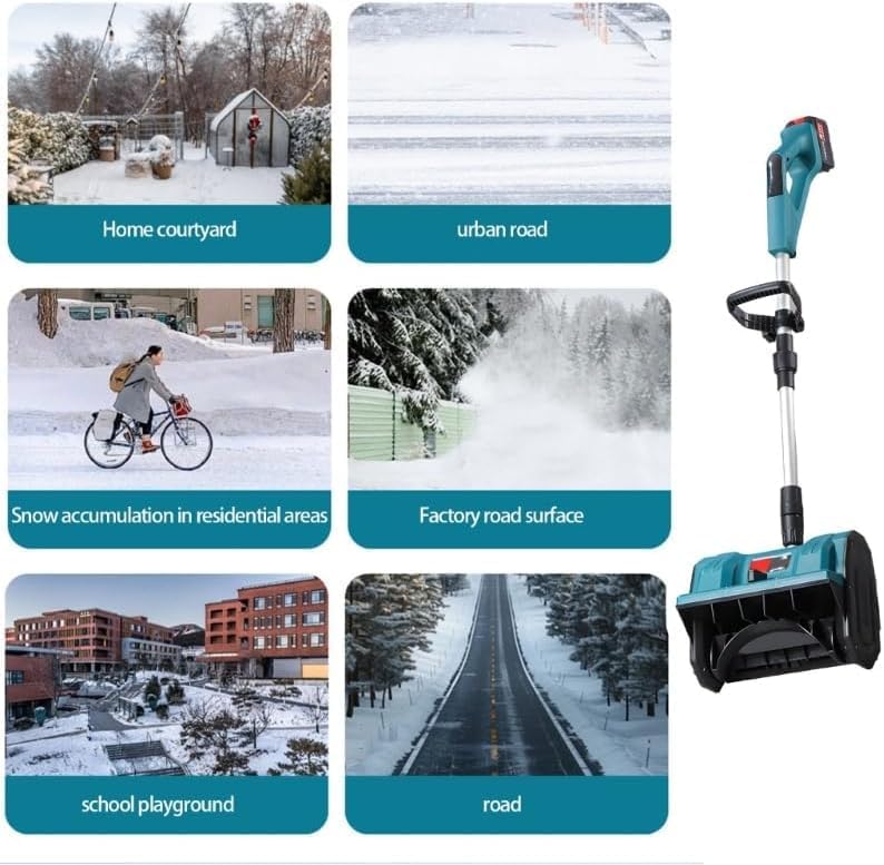 Brushless Cordless Electric Snow Shovel for use with 21V Battery, 12” Snow Thrower with Adjustable Direction, Lightweight Snow Removal Tool for Driveway,Patio,Walkways