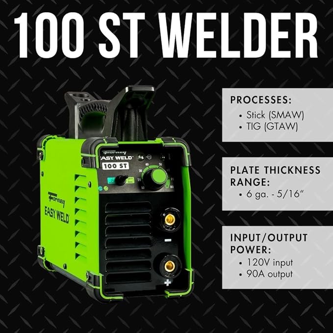 Forney 298 Easy Weld 100ST 90 Amp Welder - 120-Volt Stick and TIG Capabilities