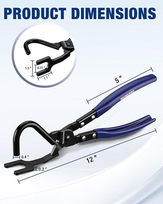WORKPRO Exhaust Hanger Removal Tool – Heavy-Duty Exhaust Hanger Pliers for Car & Truck Rubber Exhaust Hangers Muffler Hanger, Non-Slip Grip, Compatible with Most Domestic & Imported Exhaust Systems