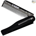 Kent 20T Black Graphite Handmade Folding Pocket Comb for Men, Fine Tooth Hair Comb Straightener for Everyday Grooming Styling Hair, Beard or Mustache, Use Dry or with Balms, Saw Cut, Made in England