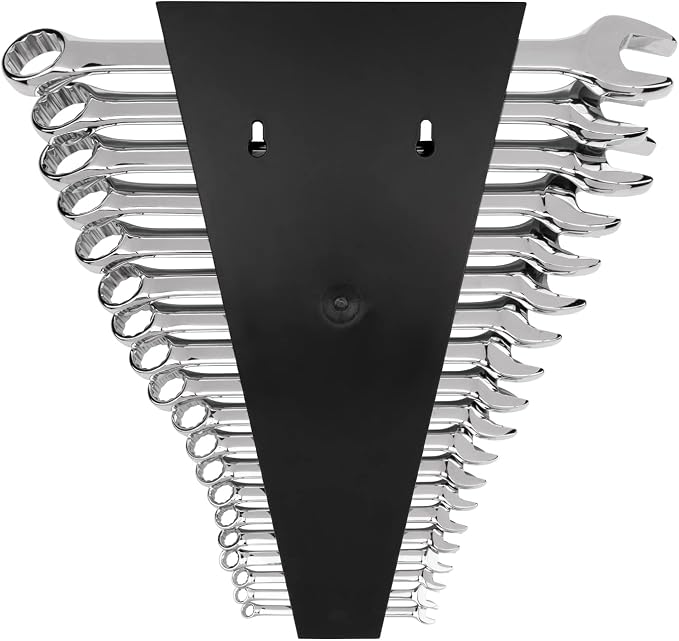 TEKTON Combination Wrench Set, 19-Piece | WCB91102 | (1/4 - 1-1/4 in.), Wrench Rack, Chrome Finish