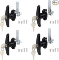 Keyed Alike Truck Cap T-Handle Lock Kit - 2 Sets (4 Locks) Black Locking Handles for Topper/Camper Shell (Left & Right)‌