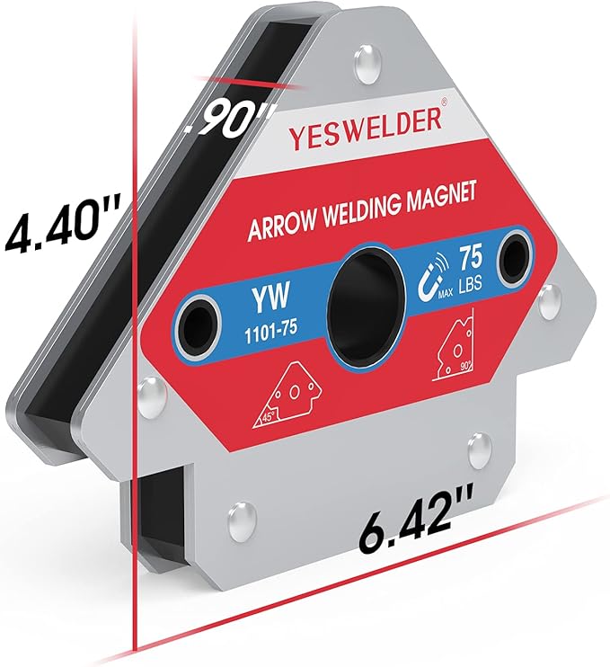 YESWELDER 75 LB Welding Magnet 2 Pieces of Magnetic Welding Holder 75 LBS Holding Power Welding Accessories (Pack of 2)