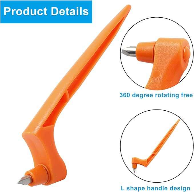 Craft Cutting Tools Pen, Craft Cutting Knives with 3 different 360 Degree Rotating Blades Stainless Steel Cutter Pen for Stencils Scrapbooks DIY Crafts (Orange)