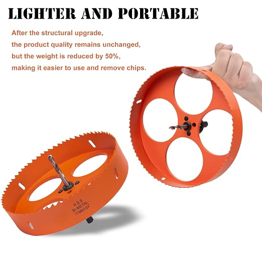 6-3/4 Inch Hole Saw with Arbor for Metal Wood Plastic, 6-3/4 in Bi-Metal Hole Cutter for Different Project with Smooth and Flat Drilling Edge, Fast Chip Removal,Lighter and Portable