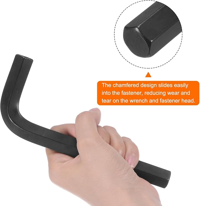 HARFINGTON Hex Key Wrench 17mm L-Shape Hexagon Metric Chrome Vanadium Steel | Repairing Tool Wrenches for Home Repair,Black