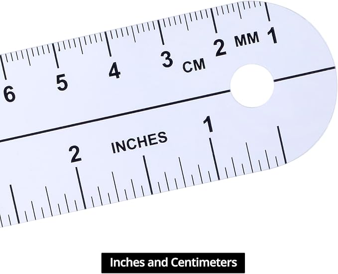 QWORK 12 Inch 360 Degree Goniometer Clear Plastic Protractor, 4 Pack Precise Measurement Ruler with Inch and Centimeter