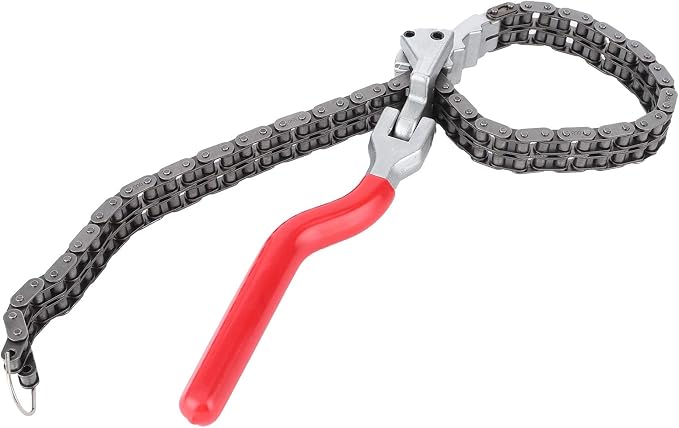 Chain Type Oil Filter Wrench Spanner, Oil Filter Removal Tool with 13.8in Ergonomic Handle, Double - Link Chain for 60-160mm Filters, Auto Car Repair Tool for Tight