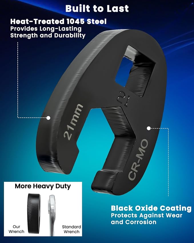 SIXIWANZI Metric Crowfoot Wrench Set, 22pc Flare Nut 8-32mm 3/8" 1/2" Drive | 8-32mm CR-MO steel, black phosphate no slip grip, ratchet torque ready, tight space steering brake line auto repair
