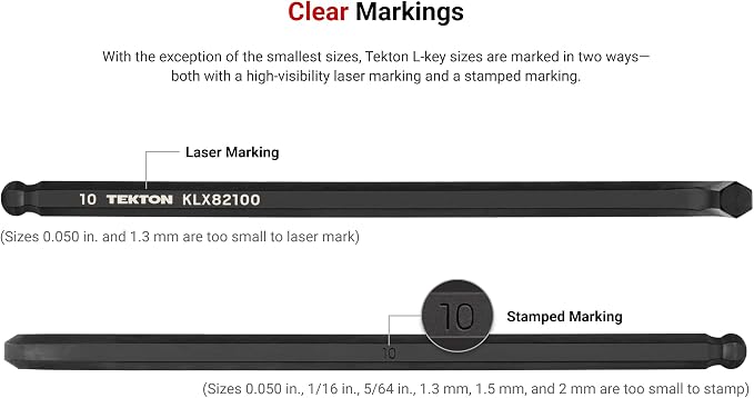TEKTON Ball End Hex L-Key Set, 28-Piece | KLX91302 | (0.050 - 3/8 in., 1.3 - 10 mm), Manganese Phosphate Finish, Holder