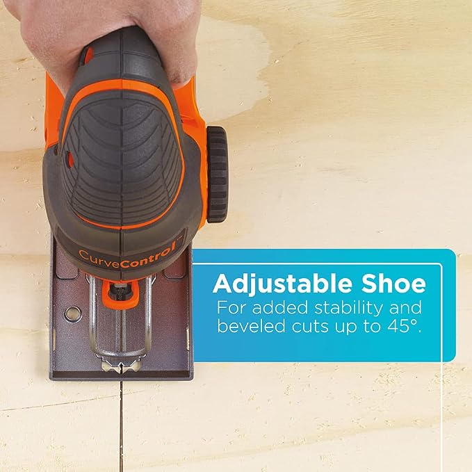 BLACK+DECKER Jig Saw, 5-Amp, 3,000 Blade Speed, 45 Degree Beveled Cuts, ¾-Inch Orbital Blade, 4 Curve Settings, Corded (BDEJS600C) (Pack of 2)
