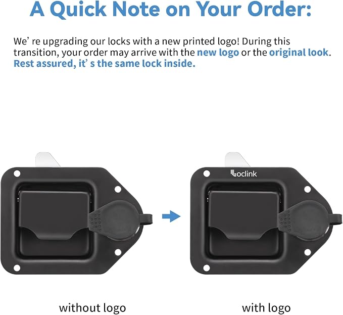 Black Truck Box Latch Replacement kit, Paddle Latch Tool Box Locks with Keys,Truck Box, Trailer Door, RV, Camper, Storage Box, 4.4" L x 3.3" W