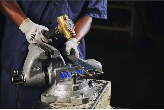 Wilton Tradesman Bench Vise, 6-1/2" Jaw (Width-6", Max Opening-4") Throat (Model 1765), Gray