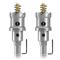 2-Pack 1" TCT Hole Saws for Hard Metal, Heavy Duty 25mm Tungsten Carbide Tipped Hole Cutters Set with Spring-Loaded Pilot Drill Bits for Stainless Steel, Metal, Iron, and Plastic