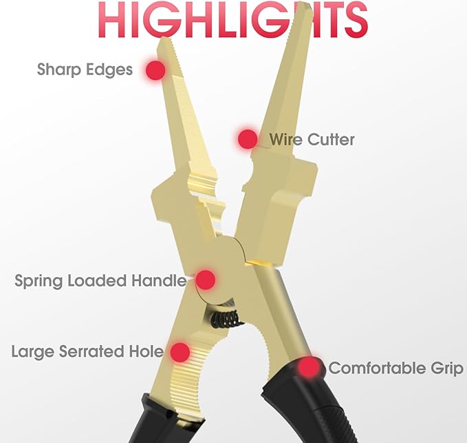 YESWELDER 8" MIG Welding Pliers, Anti-Rust and Durable High-Carbon Steel, Black&Golden All-In-One Multifunctional MIG Pliers for Professional Welding