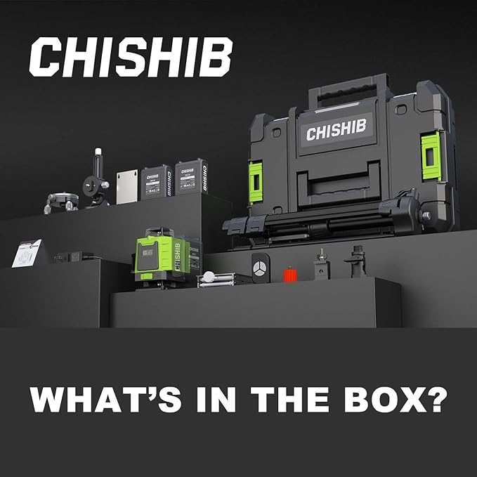 16 Lines Green Laser Level Kit -4x360° 4D Self-Leveling Cross Line Laser Level, Rotary Base and Accessories for Construction, Home Improvement and Picture Hanging,(Safety Class ll, <1mW power output.)