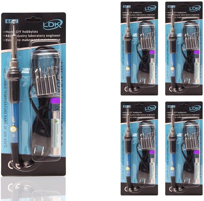5 Pack Bulk LDK Soldering Iron Kits 60W 110V Adjustable Temperature Electric Soldering Gun Welding Tools