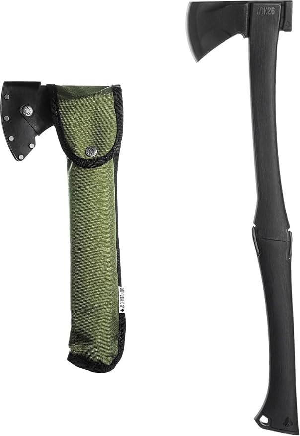 AGAWA ADK26 - Transforming Hatchet & Camping Axe - 2-in-1 Carbon Steel Log Splitter - Camping Gear for Hiking, Fishing, Hunting, Bushcraft, Survival Kit & Bug Out Bag