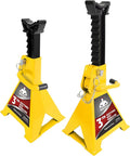 Jack Boss Car Jack Stands 3 Ton (6,000 LBs) Capacity, Extra Reinforced Car Lifting Stand Adjustable Jack Stand with Double Locking, Fits Automotive Small Pick-Up Yellow, 2 Packs