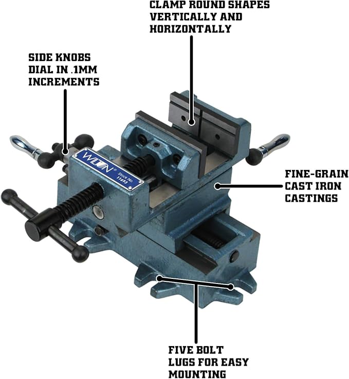 Wilton Cross-Slide Drill Press Vise, 3" Jaw Width & Max Opening, 3" Jaw Depth (Model CS3)