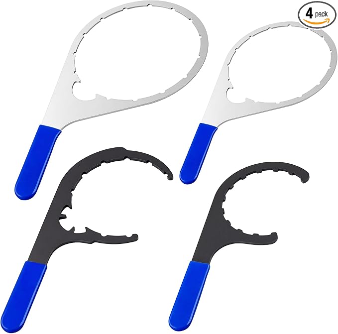 4 Pcs Fuel Filter Wrench Set, 4.6'' & 5'' & 6'' & 8'', Compatible with Various Fuel Filter Sizes Include Water Separator, Engines (Blue)