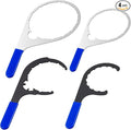 4 Pcs Fuel Filter Wrench Set, 4.6'' & 5'' & 6'' & 8'', Compatible with Various Fuel Filter Sizes Include Water Separator, Engines (Blue)