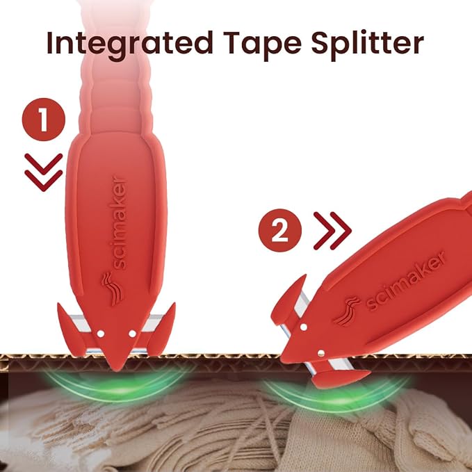 12PCS Scimaker Safety Box Cutter of S2 Steel Blade,Box Opener for Efficient Package Opening,Lobster Package Opener Plastic Cutter for Box, Carton, Shrink Wrap, Plastic Straps.