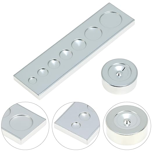 QWORK Craft Tool Die Punch Snap Kit Rivet Setter with Base, Solid Metal Construction, Extra Long Handles, Multi-Size Hole Punch & Universal Setter Base