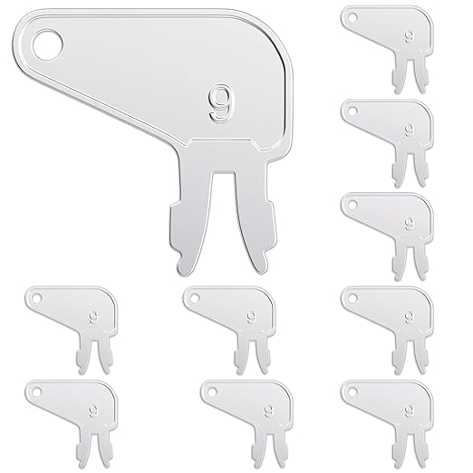 Heavy Ignition Key,10 Pack 8H5306 CAT Disconnect Key Fits Caterpillar, Older Ignitions Battery Disconnect and Komatsu Machines