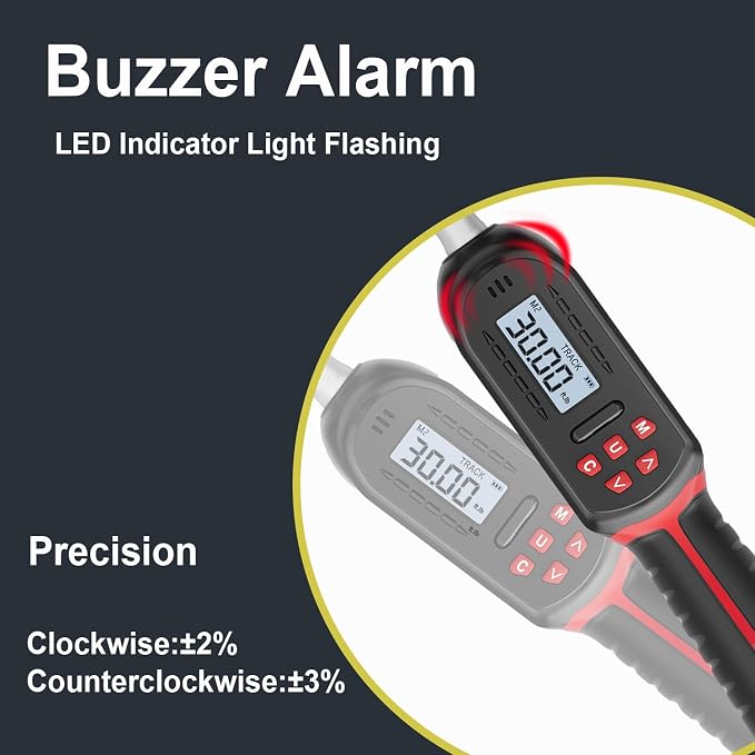 VANPO Digital HVAC Torque Wrench 2.2-44.2 ft.lb, 38mm Adjustable Jaw | 3-60 N.m Range, ±2% Accuracy, LED Buzzer Alert, 9x12mm Open End, Adjustable Digital Torque Wrench for Mini Split AC, Pipeline
